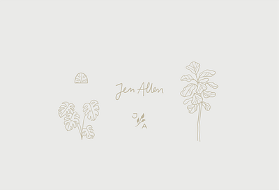Jen Allen Branding brand design branding breathwork design fiddle leaf hand lettering illustration logo logo mark plant