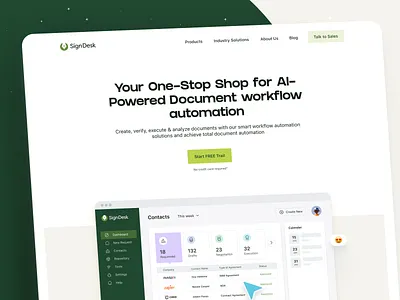 Landing Page Design awwwards desk great website green hero hero section landing page nice website one page love product website saas saas website sign signdesk ui ux web mockup website website design website mockup