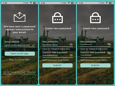 Tanigo Apps - Recovery Password agriculture branding design e commerce email email address forgot password graphic design login new password pass password recovery ui uiux ux vegetable