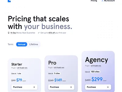 Pricing Page Design pricing table ui web app