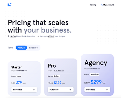 Pricing Page Design pricing table ui web app