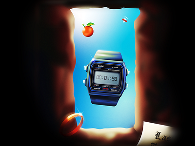 To Sleep Alone casio death grain grave illustration illustrator last will noise orange pacifier photoshop sleep vector wacom watch