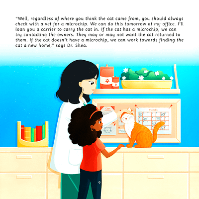 Save the cat animal bright cat childrens book cute family girl illustration kids love photoshop save vet veterinarian woman