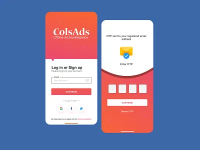 Login with Mobile OTP adobexd dribbble figma graphic designer ui uiux