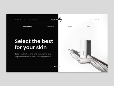 [Exploration] cosmily - Beauty Community Website beauty community design landingpage typography ui webdesign