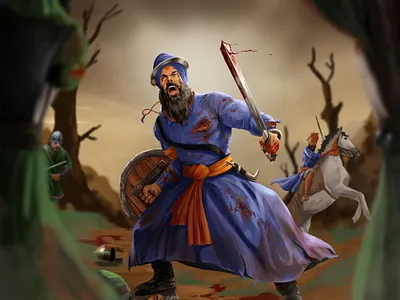 Sikh Warrior digitalartwork digitalpainting fight gazabmedia illustration indian punjab punjabart punjabiartist rajwansh art sikh sikhwarrior singh trendingdesigns warrior