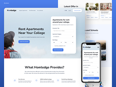 Apartment Rentals for College Students Website Design Inspo apartment rentals apartments blue branding college creative design professionalwebsitedesign ui ux web webdesign website websitedesign