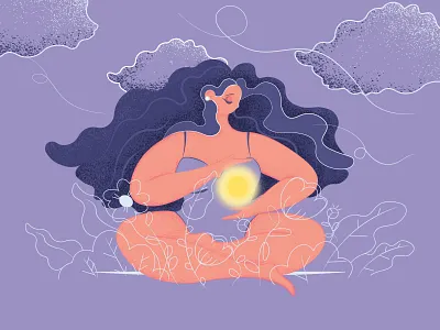 from within💫 2d illustration art design hope illustration meditation peace selfrelaxation thanksgiving