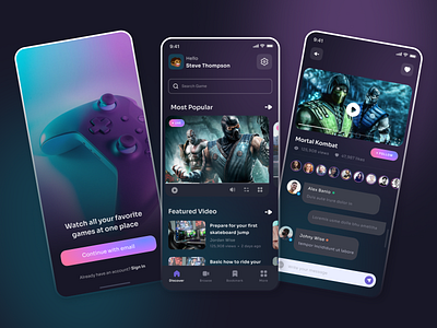 Live Game Streaming App Design broadcast design game streaming game streaming app game streaming app design gaming live streaming live streaming app mobile streamers streaming streaming app streaming app design streaming service streamingsetup ui uiux video video streaming video streaming app video streaming application