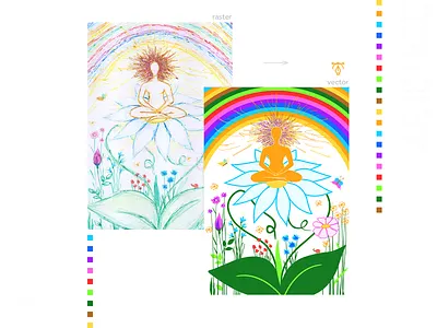 Vector image with a person meditating. vector image