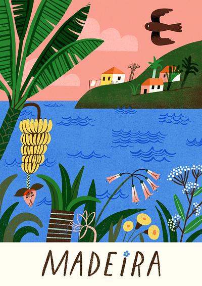 Madeira 1 illustration location madeira travel art travel illustration