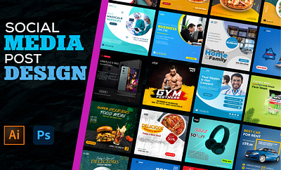 Social Media Post banner design banner design faccbook facebook post design graphic design gym instragram instragram post design media post design medical social media banner design social media post