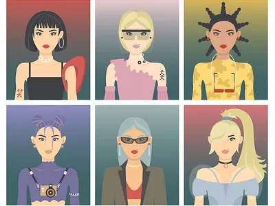 Characters asian asian girl collection crypto crypto art design details fashion female flat girl illustration look nft artwork nft character nft collection nft image outfits vector woman