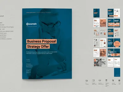 Proposal Vol. 38 - InDesign Template a4 brochure brochure layout brochure template business proposal design elegance theme nevy blue offer orange print template proposal proposal design proposal layout proposal template template typoedition us letter