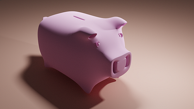 3D Piggy Bank Model 3d 3d model animation blender children coins design doller investment money motion graphics pig piggy piggy bank pink render save saving