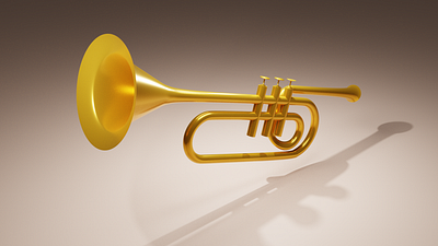 3D Trumpet Model 3d 3d model animation artist assets banner blender design graphic design illustration infographic motion graphics music musician render sound trumpet yellow