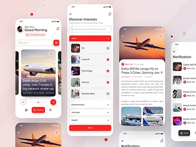 Quick News Glance Mobile App Design article app dribbble best shots minimalist design mobile ui modern design news app newsletter app newspaper all reading app trendy design ui ui ux design ux
