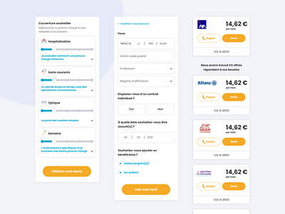 Health - Form assurance compare design figma form form design formulaire health icon insurance santé ui ui design ux web