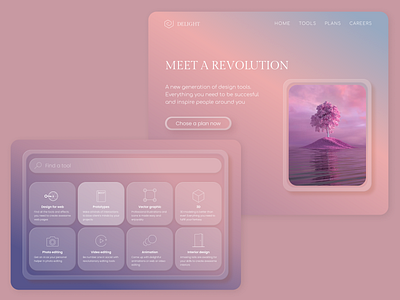Design tools online-store in glassmorphism style 3d branding design graphic design illustration product productdesign shop ui web webdesign