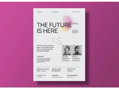 Free Technology Conference Poster Kit ads advertisement artificial board catalog clean conference design flyer indesign intelligence magazine music poster kit print printable swiss style technology technology conference template
