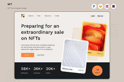 Free NFT Hero Header Image app blockchain branding crypto currency design digital finance graphic design hero hero header illustration motion graphics nft transaction ui ui design ux ux design website