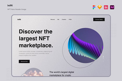 Free inifti - NFT Hero Header Image app blockchain branding crypto currency design digital finance graphic design hero hero header illustration nft nft hero transaction ui ui design ux ux design website