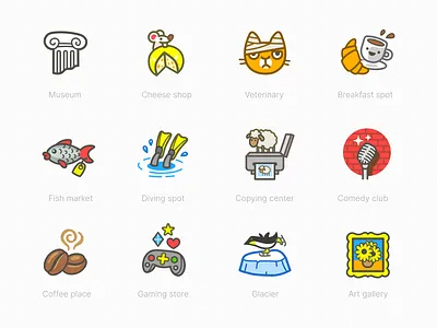 Location icons for Snapchat maps icons illustration location map snapchat
