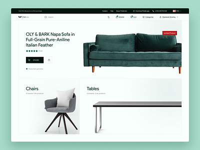 Furniture E-commerce Home Page Design cart design ecommerce ecommerce store furniture furniture ecommerce interface marketplace online shop online shopping online store product product art shop shopify store storefront ui ux website