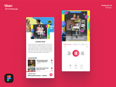 Podcast App UI Design - Vidio UX Challenge app design mobile app podcast podcast ui ui ui challenge ux