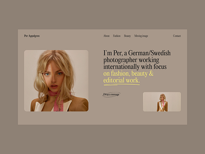 Per Appelgren Concept beige black concept design landing page layout minimal typography ui web design