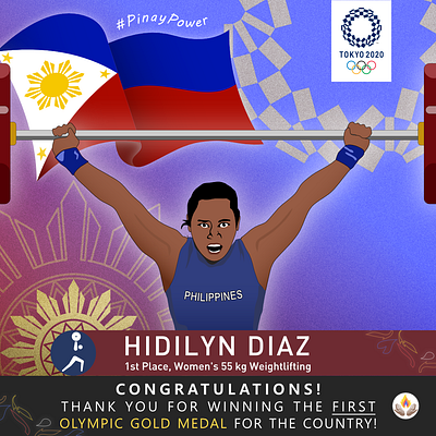 Tribute to Pinoy Olympians graphic design illustration portrait vector