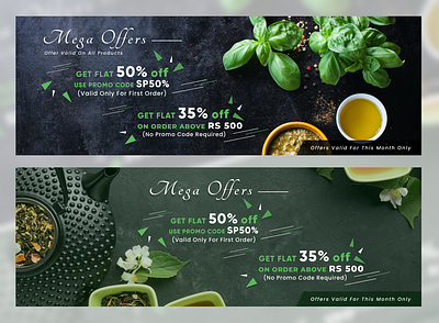 Banner Design for a Herbal Product Seller ayurveda banner branding code coupon design ecommerce figma graphic design herbal hero banner medical off offer photoshop products sale sale banner ui