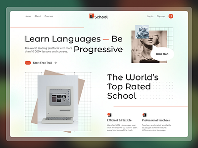 LSchool | Online language school branding courses design education gradient graphic design illustration landing page language online school ui ux web design website
