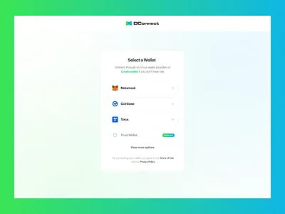 DConnect - Connect Wallet blockchain connect wallet dao dapp decentralization social media ui design web 3.0