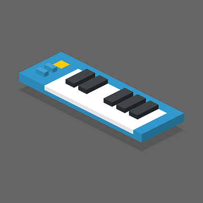 MIDI Nano Key axonometric isometric keyboard midi music