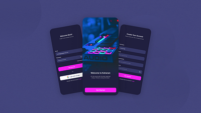 Sing up form concept dark theme graphic design music player apps music player dark theme music player ui design ui ui design ui mobile dark theme ui mobile design uiux design