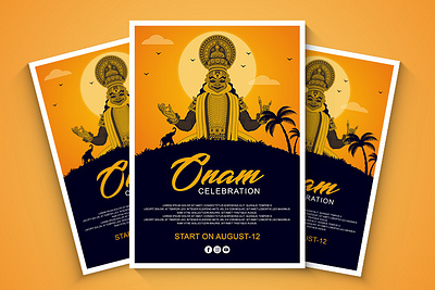 Onam Festival Poster design festival poster graphic design onam poster template typography