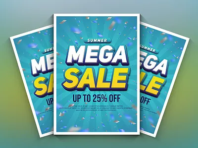 Mega Sale Poster flyer mega sale mega sale poster poster products super sale template typography
