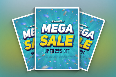 Mega Sale Poster flyer mega sale mega sale poster poster products super sale template typography
