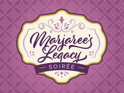 Soirée Fundraiser Logo branding crest damask decorative event fundraiser logo ornate seal vintage