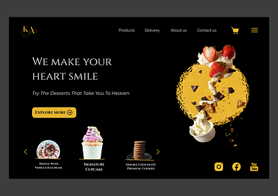 Desserts shop landing page branding design figma graphic design illustration ui ux