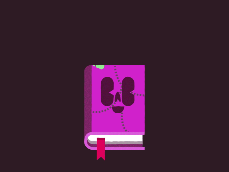 Bitronomicon 2d after effects animation bits book gif loop necronomicon spooky tongue twitch
