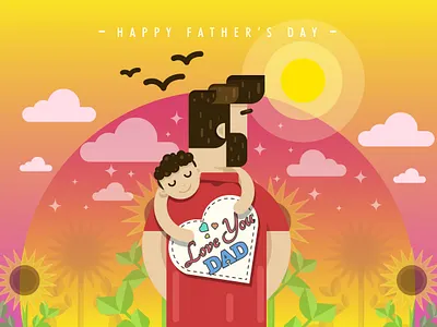 Happy Father's Day poster banner background banner beautiful card celebration dad design family father fathers day graphic design greeting happy fathers day i love you dad illustration kid poster son vector wishes