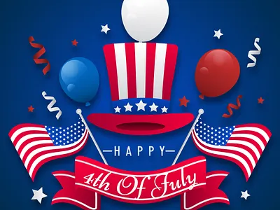 Happy 4th Of July Poster Banner 4th of july america background banner beautiful card design event flag graphic design greeting holiday illustration independence poster template united states us usa vector