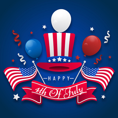 Happy 4th Of July Poster Banner 4th of july america background banner beautiful card design event flag graphic design greeting holiday illustration independence poster template united states us usa vector