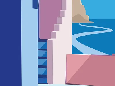 Muralla Roja architecture branding colors design elegant flat design graphic design illustration isolation minimal summer vector