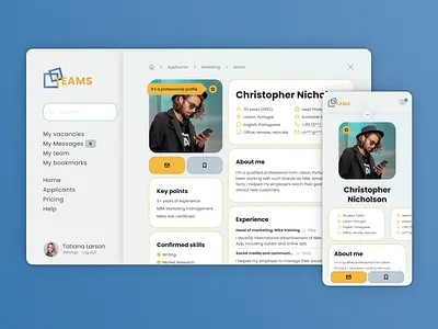 Daily UI #006: Profile page career clean dailyui dailyuichallenge design figma hr interface job linkedin logo nft profile profile page ui ui design ui ux website website design work