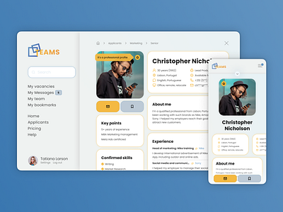 Daily UI #006: Profile page career clean dailyui dailyuichallenge design figma hr interface job linkedin logo nft profile profile page ui ui design ui ux website website design work