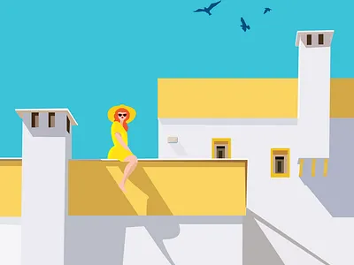 Lady in Yellow branding colorful design flat design graphic design illustration inspiration isolation minimal sumer vector