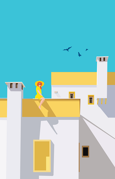 Lady in Yellow branding colorful design flat design graphic design illustration inspiration isolation minimal sumer vector